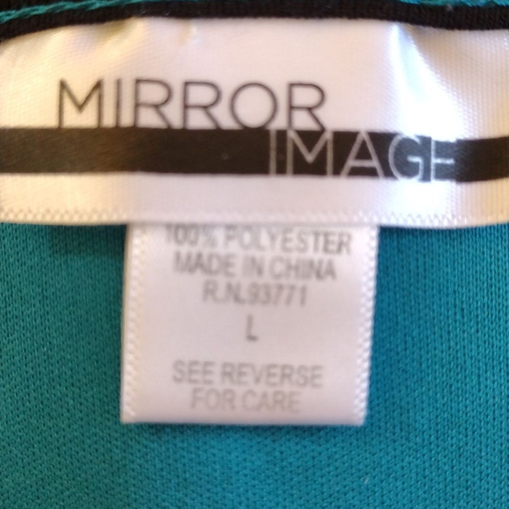 VTG Turquoise Multimedia Patchwork Long Sleeve Fa… - image 15